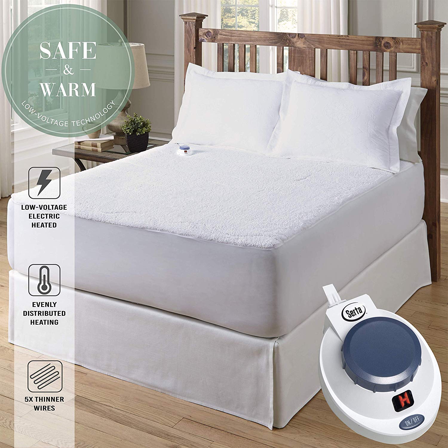 Serta Sherpa Heated Electric Mattress Pad